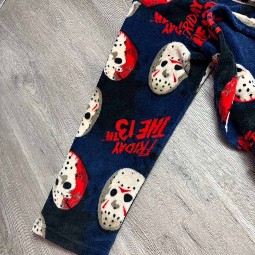 Friday the 13th Plush Hooded Bathrobe with pockets | Size One Size Fits Most - Picture 3 of 7